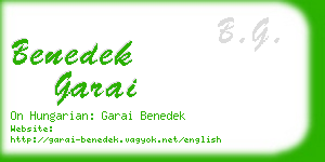 benedek garai business card